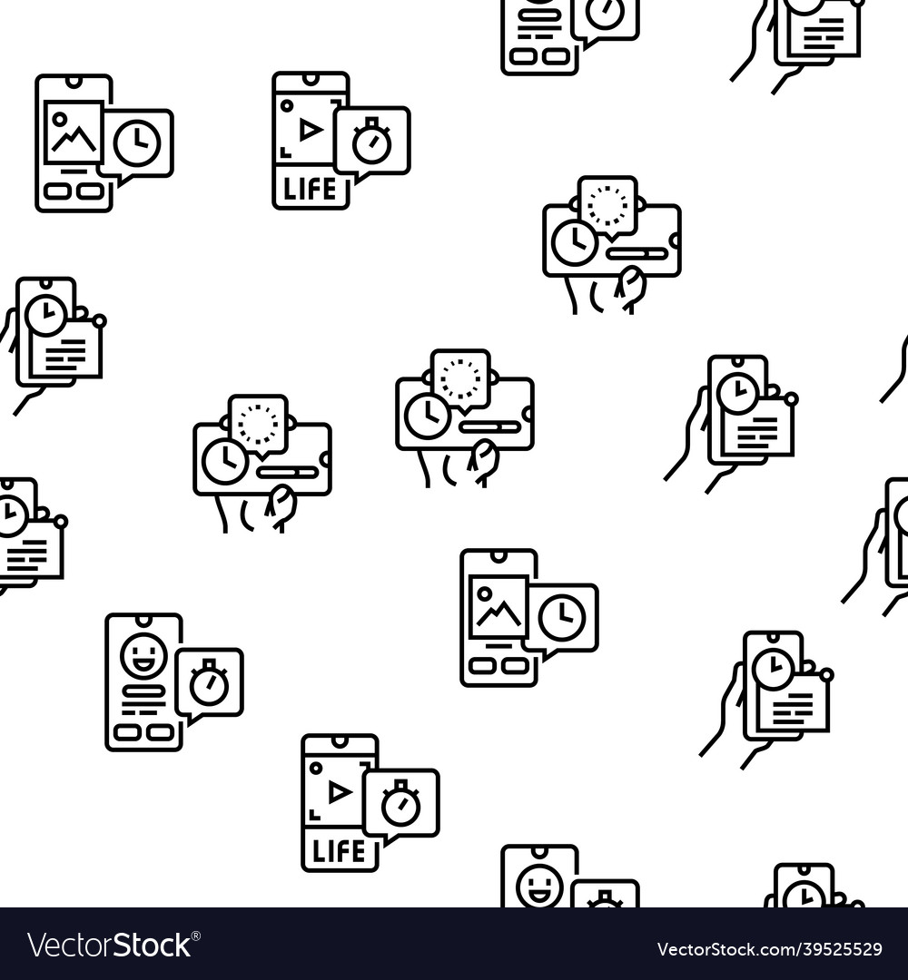 Ephemeral content seamless pattern vector image Ephemeral content seamless pattern