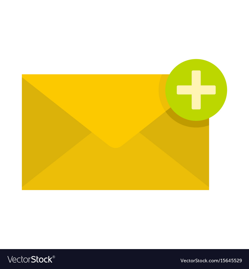 Flat yellow mail letter icon