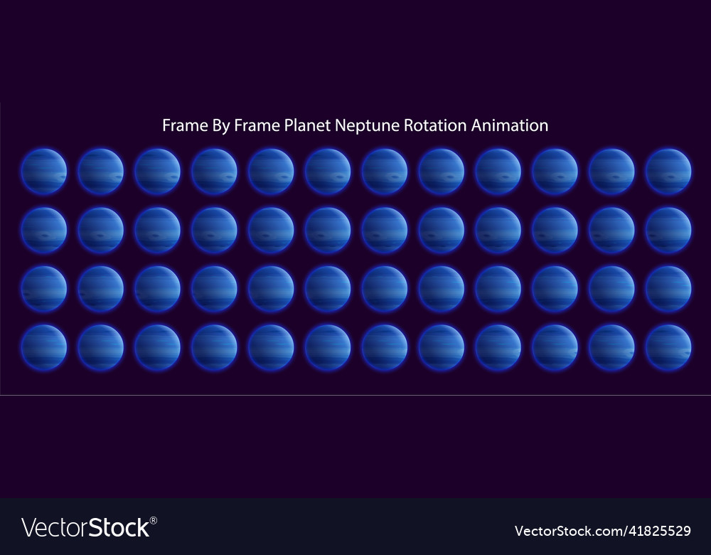 Frame by animated planet neptune vector image Frame by animated planet neptune