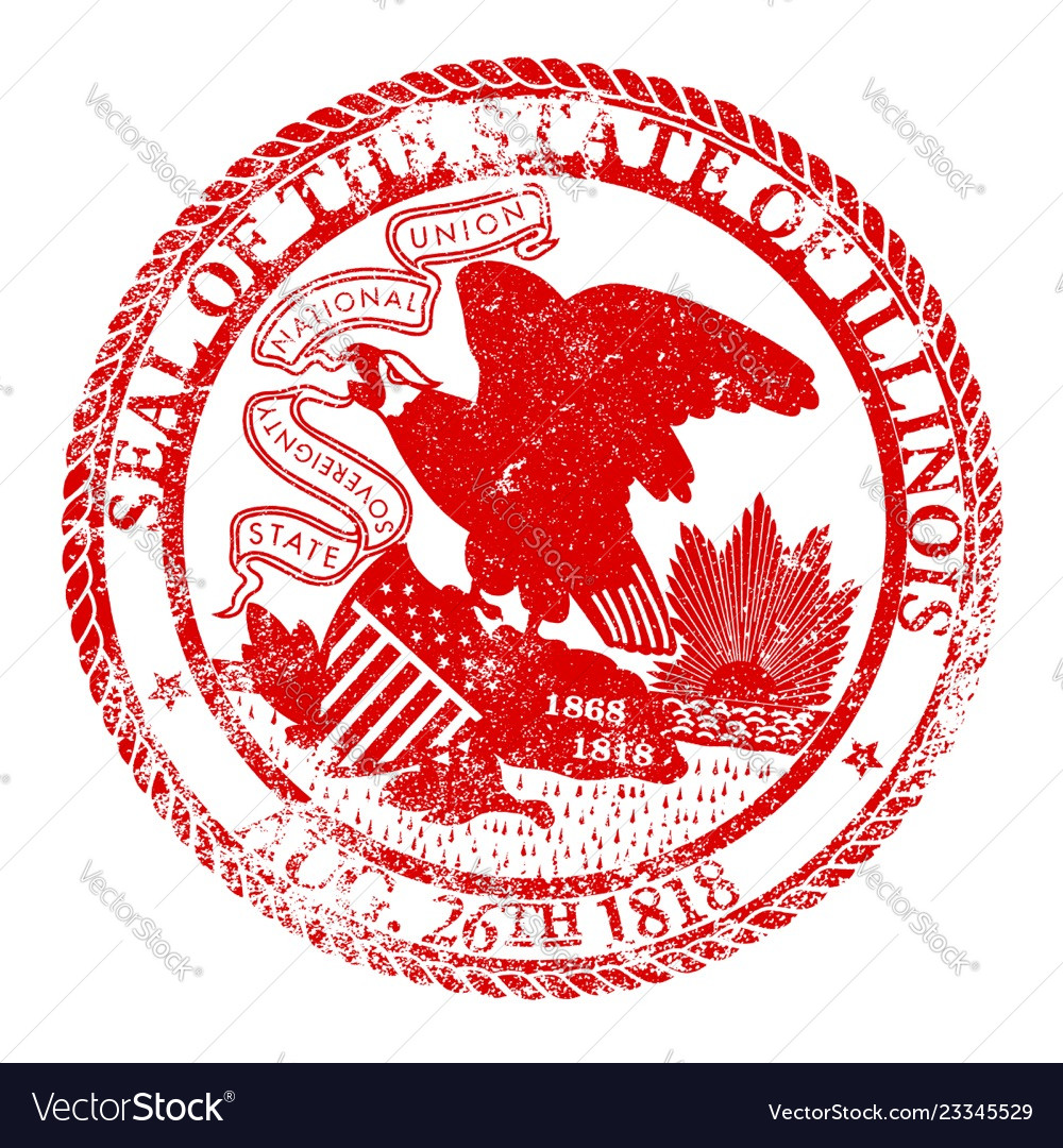 Illinois seal stamp Royalty Free Vector Image - VectorStock