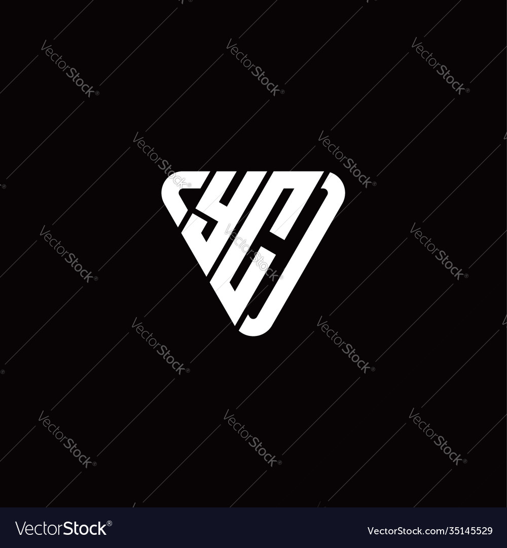 Initial letter y c linked triangle design logo vector image Initial letter y c linked triangle design logo