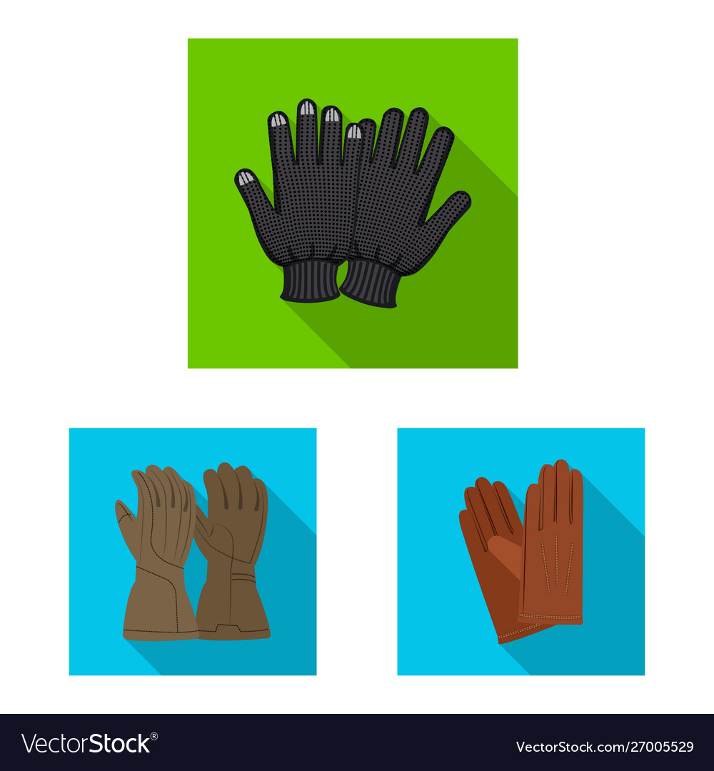 Isolated object glove and winter symbol set