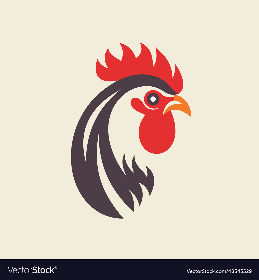 Rooster head concept logo graphic design chicken