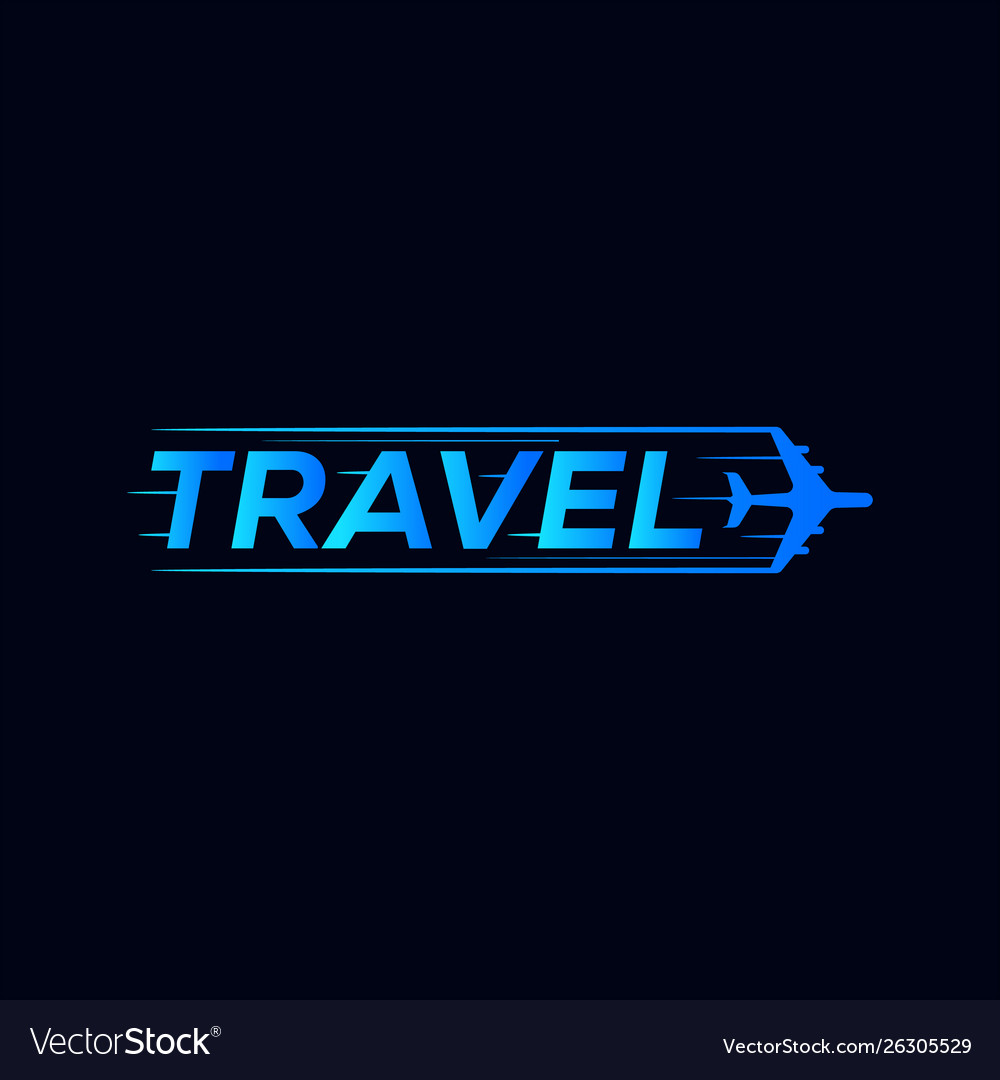 Travel symbol logo design with airplane icon vector image Travel symbol logo design with airplane icon