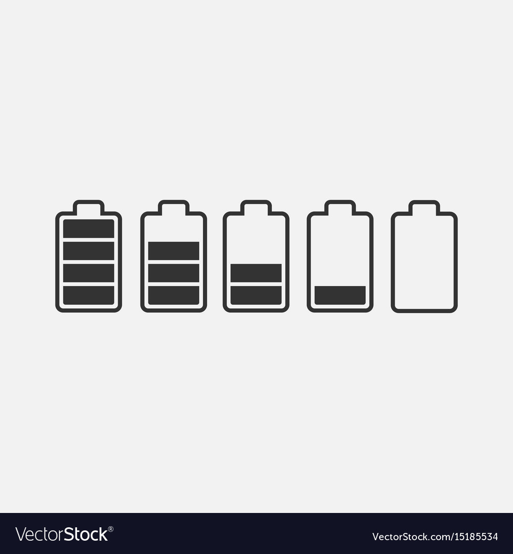 Battery Power Icon Set Royalty Free Vector Image