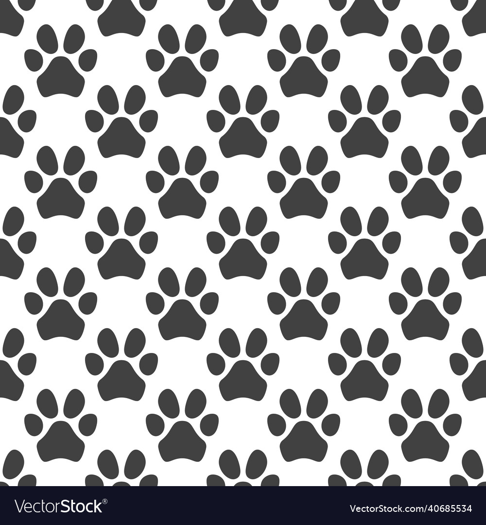 Concept seamless pattern with pet paw