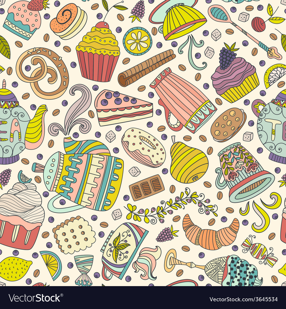 Dessert seamless pattern