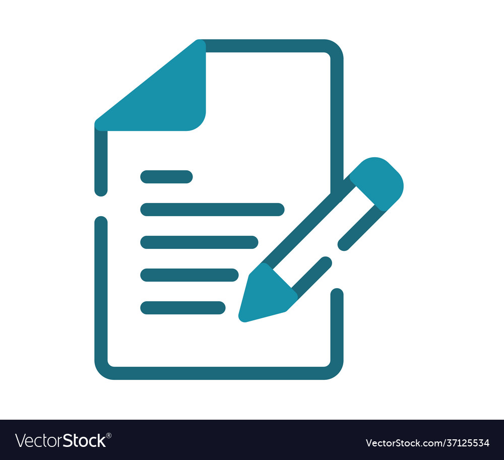 Document create write single isolated icon vector image Document create write single isolated icon