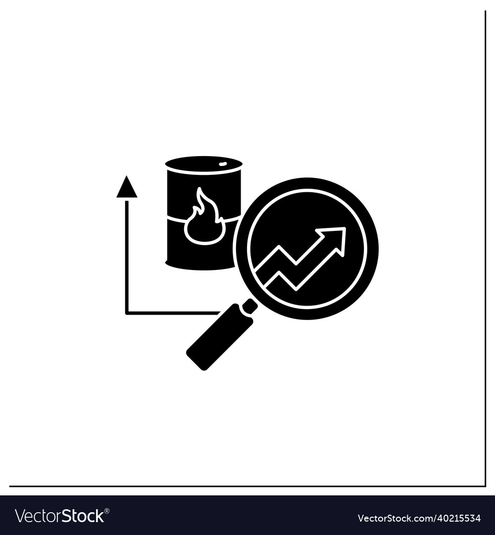 Fuel predictive analytics glyph icon