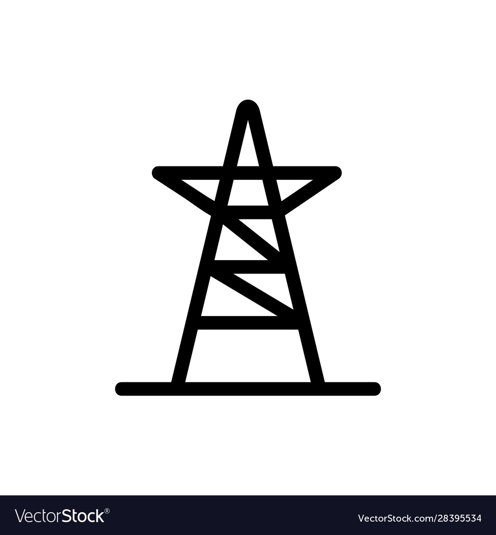 High voltage tower icon isolated contour