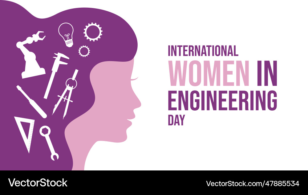 International Women's Engineering Day Banner Vector Image