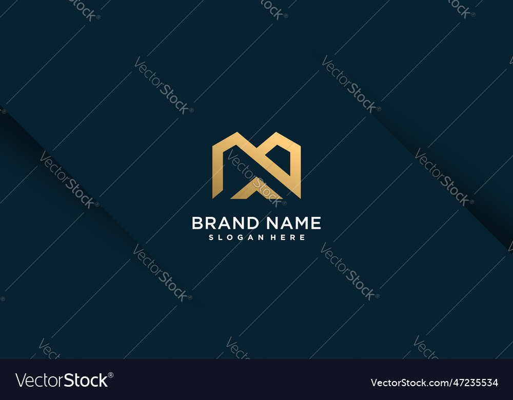 Letter m logo with creative luxury concept