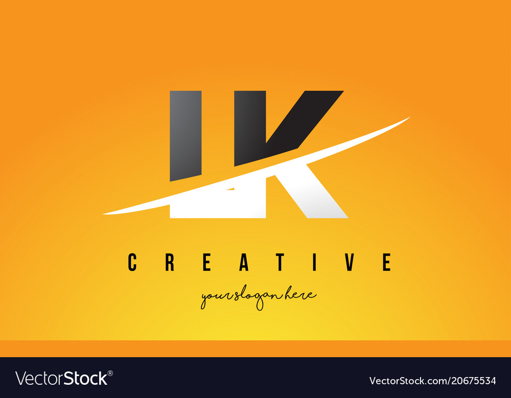 Lk L K Letter Modern Logo Design With Yellow Vector Image