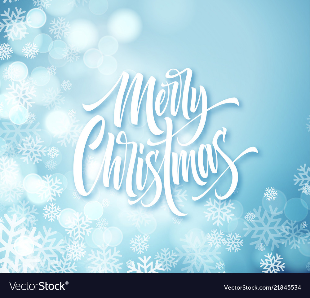 Merry christmas hand drawn lettering Royalty Free Vector