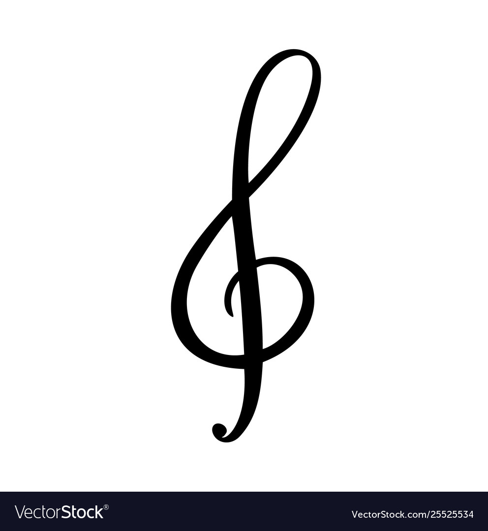 Music key hand drawn logo and icon Royalty Free Vector Image