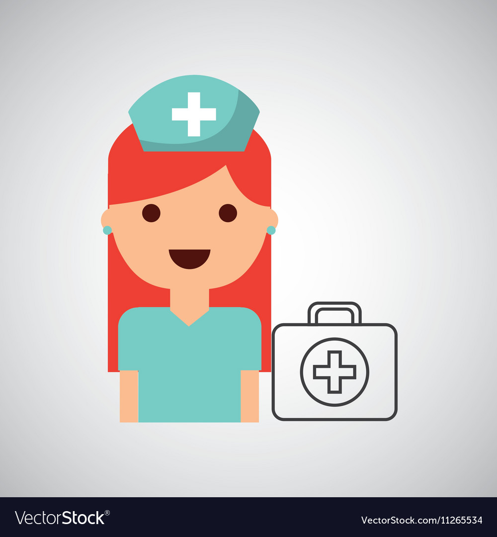 Nurse cartoon kit first aid design Royalty Free Vector Image