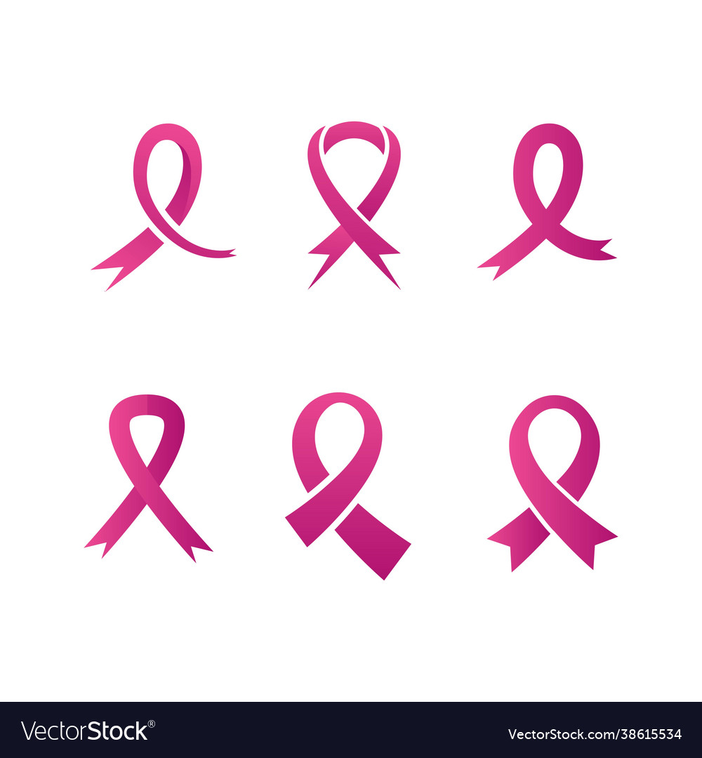 Pink ribbon breast cancer icon Royalty Free Vector Image