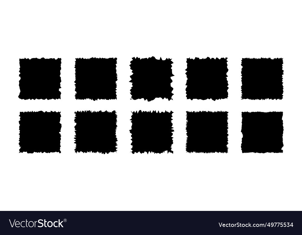 Rectangles paper with roughly torn edges vector image Rectangles paper with roughly torn edges