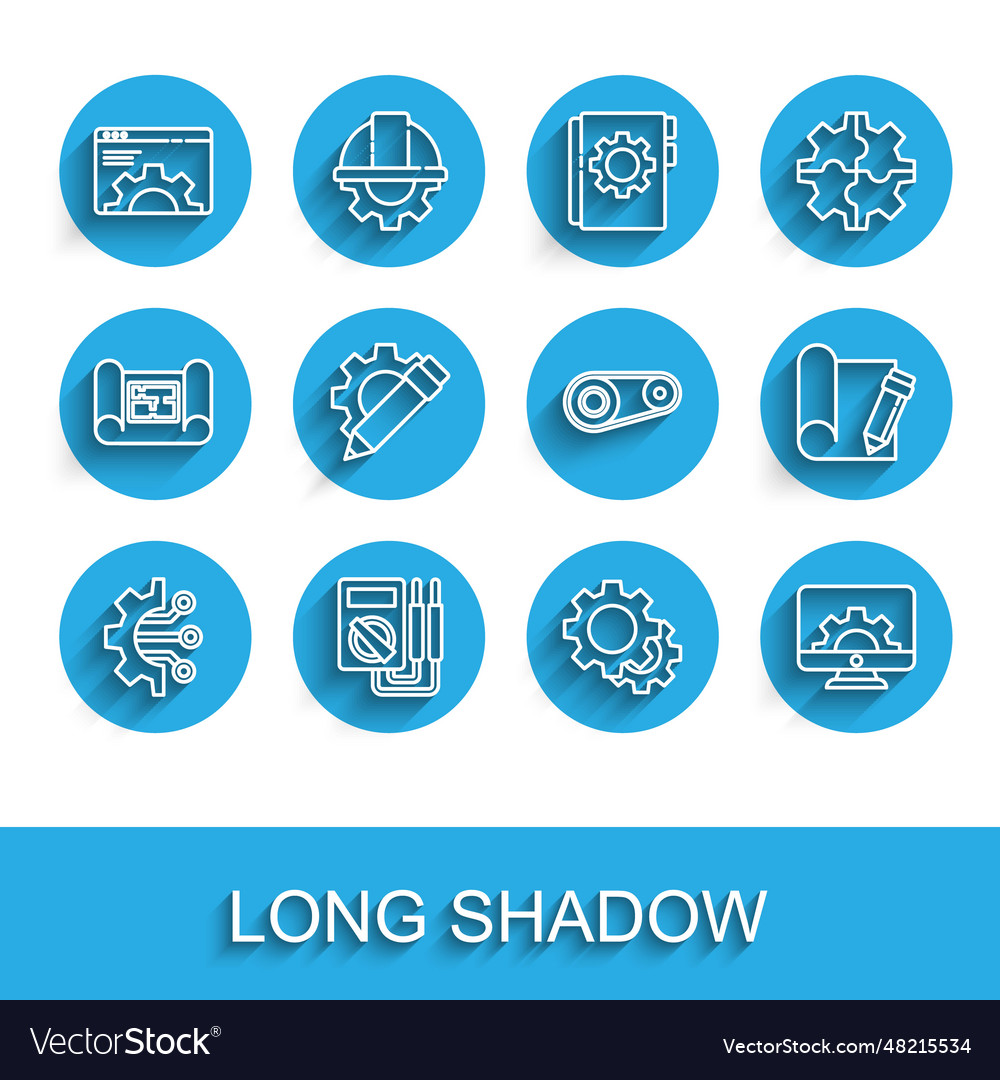 Set line algorithm multimeter browser setting vector image Set line algorithm multimeter browser setting
