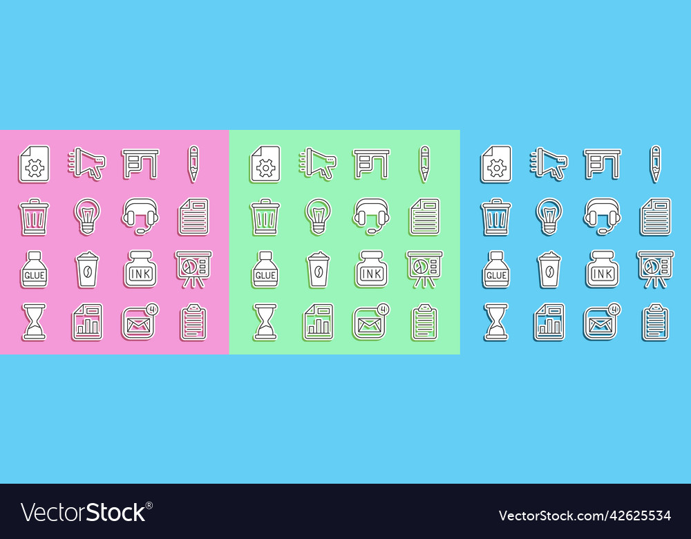 Set line to do list or planning board with graph vector image Set line to do list or planning board with graph