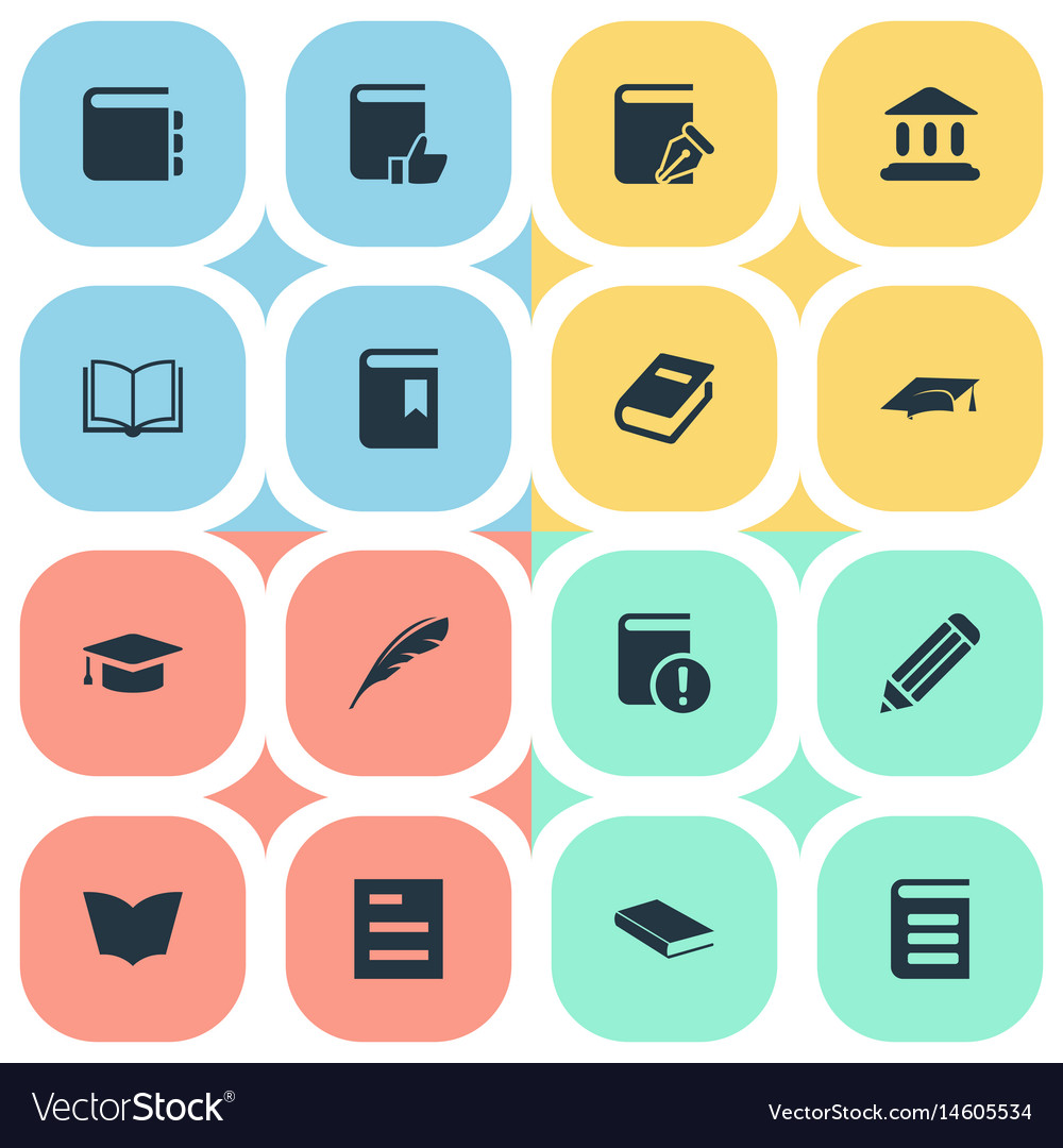 Set of simple reading icons