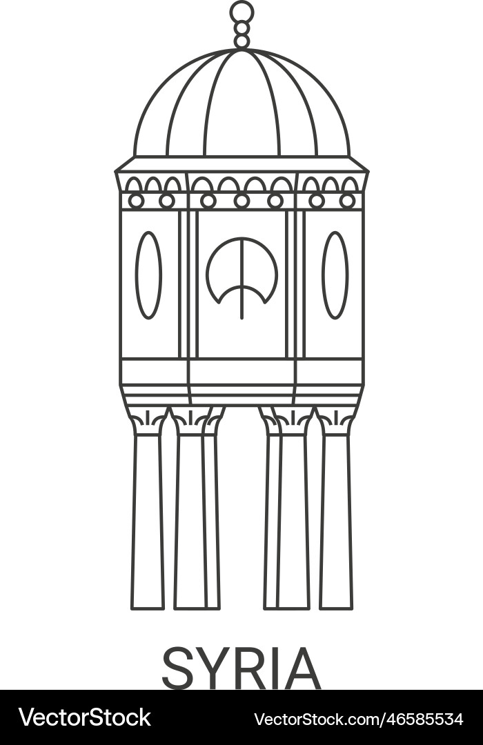 Syria travel landmark Royalty Free Vector Image