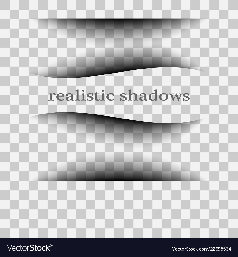 Transparent realistic paper shadow effect set web vector image Transparent realistic paper shadow effect set web