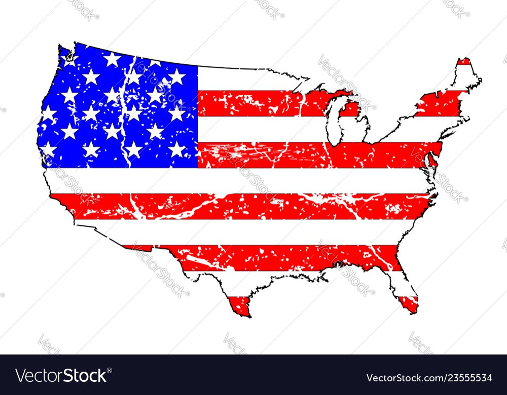 Usa grunge flag map Royalty Free Vector Image - VectorStock