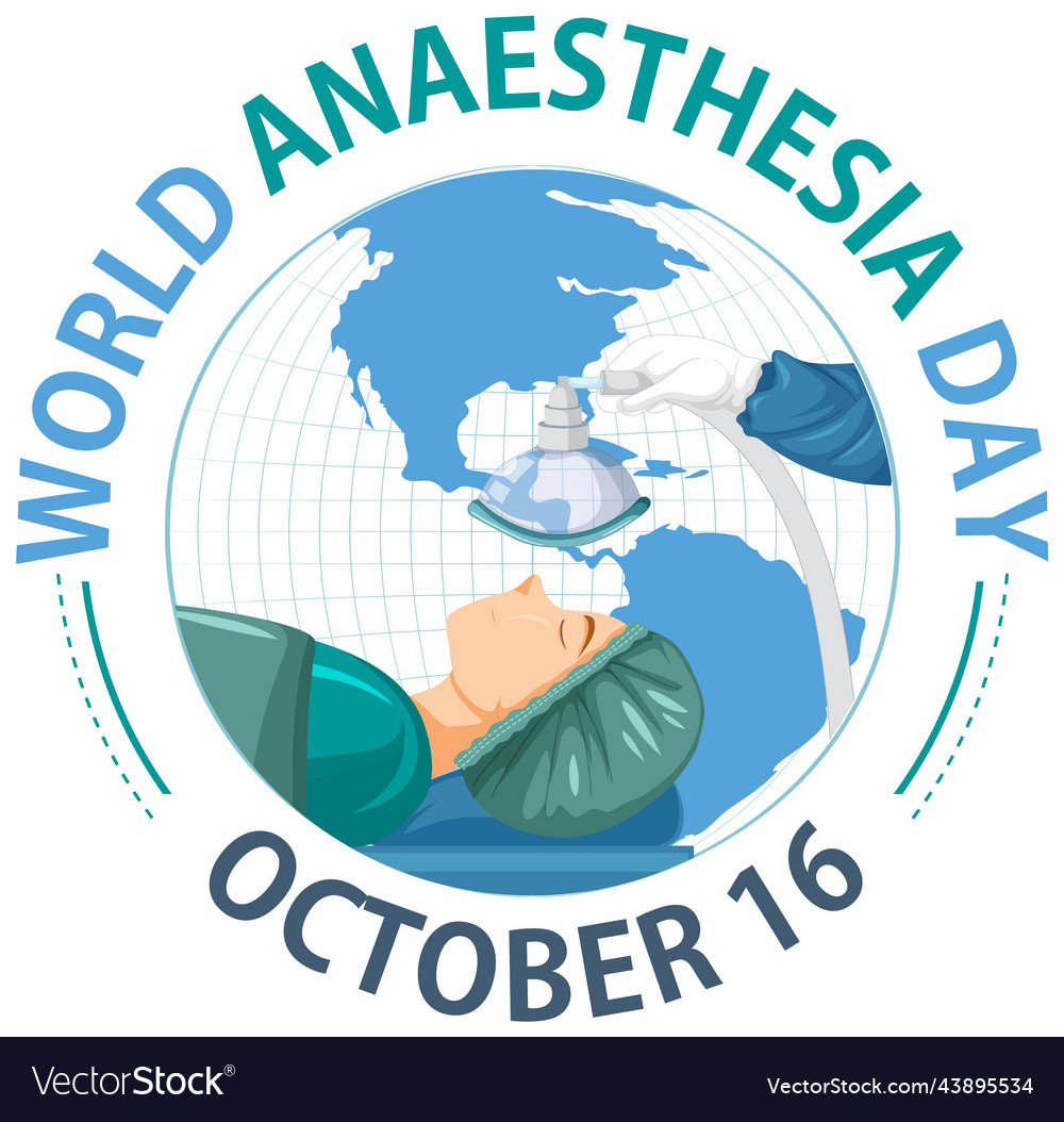 World anaesthesia day logo concept