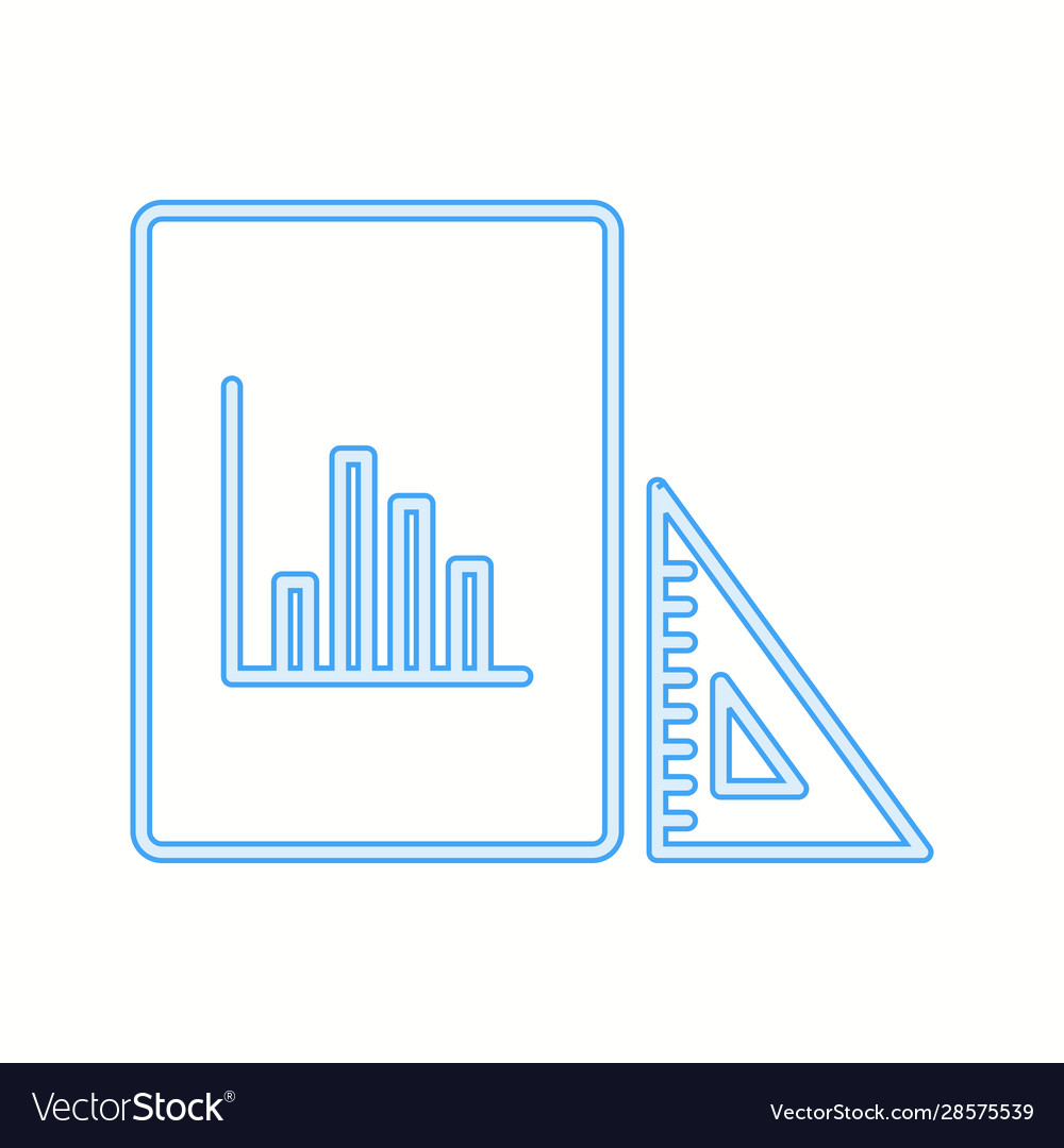 Beautiful set square graph line icon