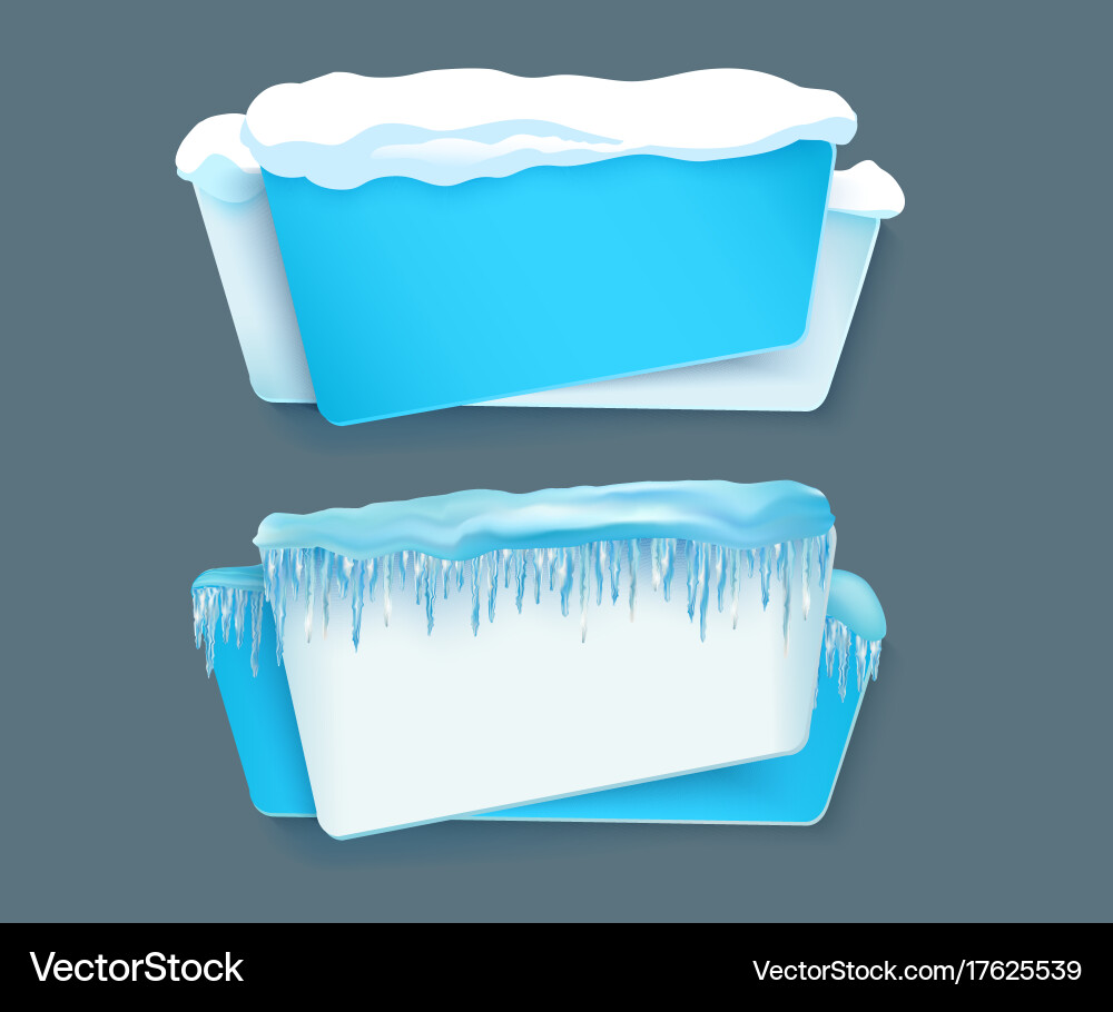 Cartoon Realistic Winter Banner Set Royalty Free Vector