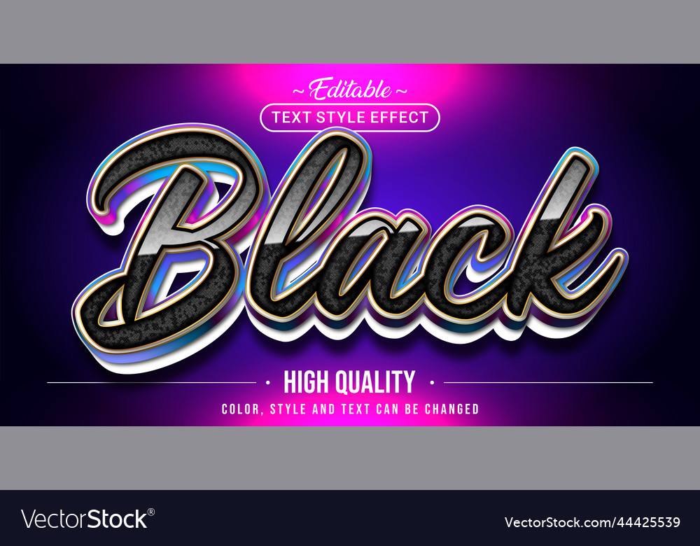Editable text style effect - black