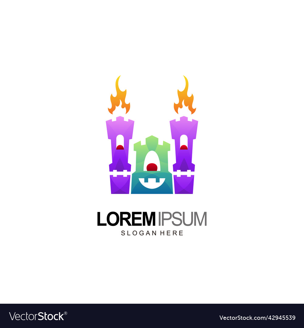 Halloween Logo niedlich Geister Burg Vorlage vector image Halloween Logo niedlich Geister Burg Vorlage