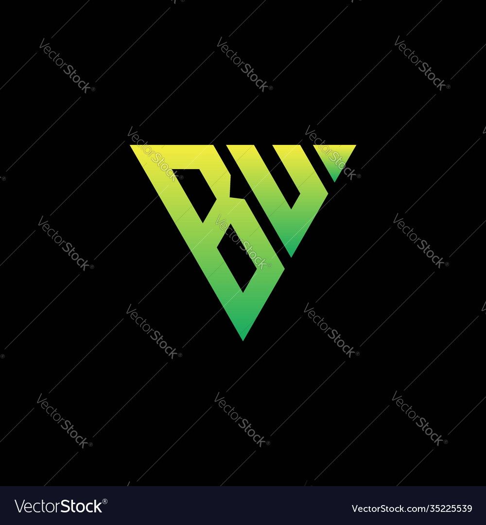 Initial triangle logo monogram with shape vector image Initial triangle logo monogram with shape
