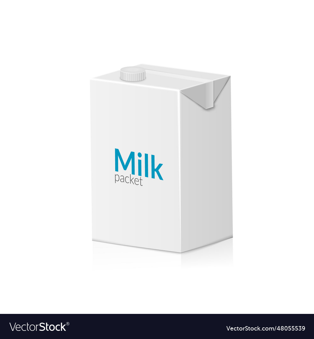 Milk packet isolated on white background