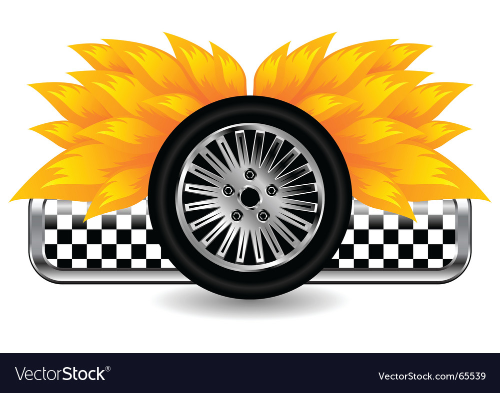 Race tyre on fire Royalty Free Vector Image - VectorStock