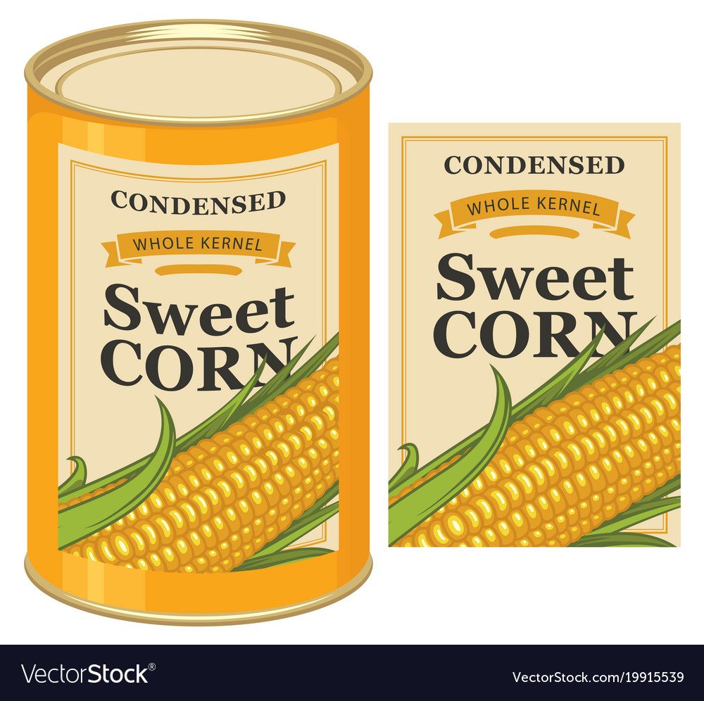 Download Tin Can Label For Canned Sweet Corn With The Cob Vector Image Yellowimages Mockups