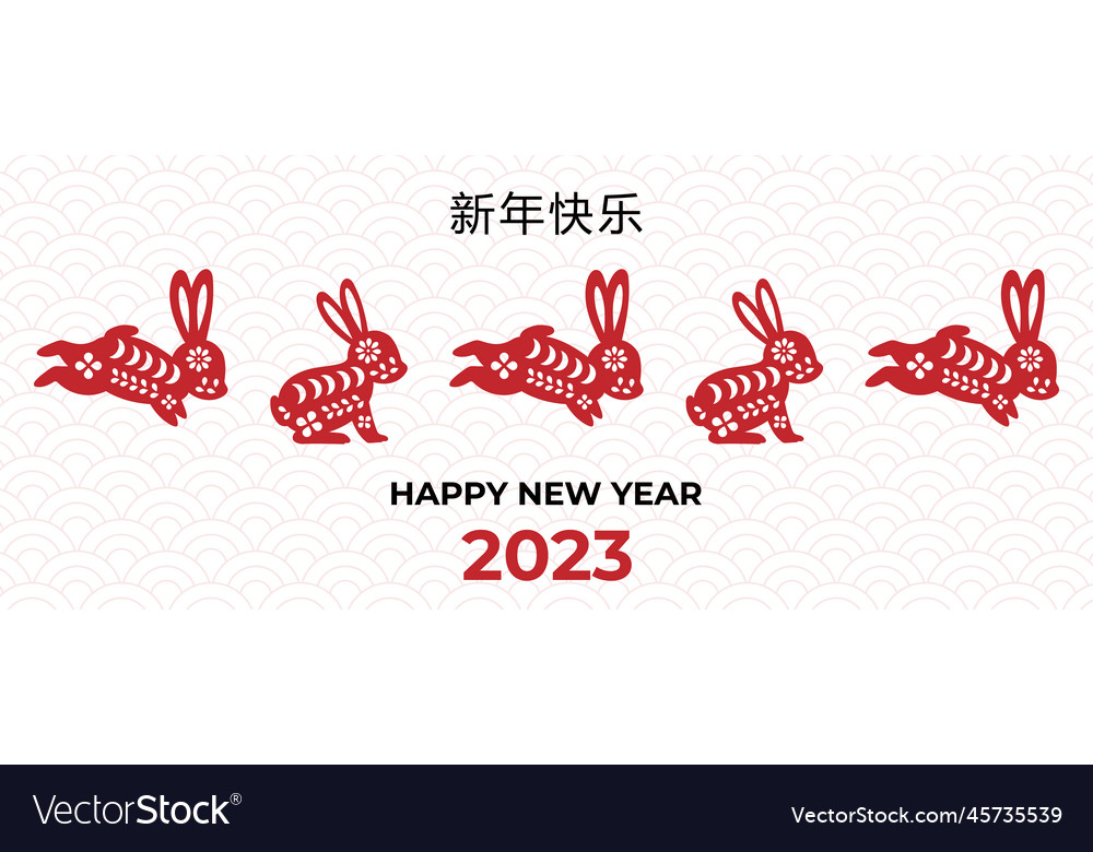 Translation 2023 happy chinese new year chinese Vector Image