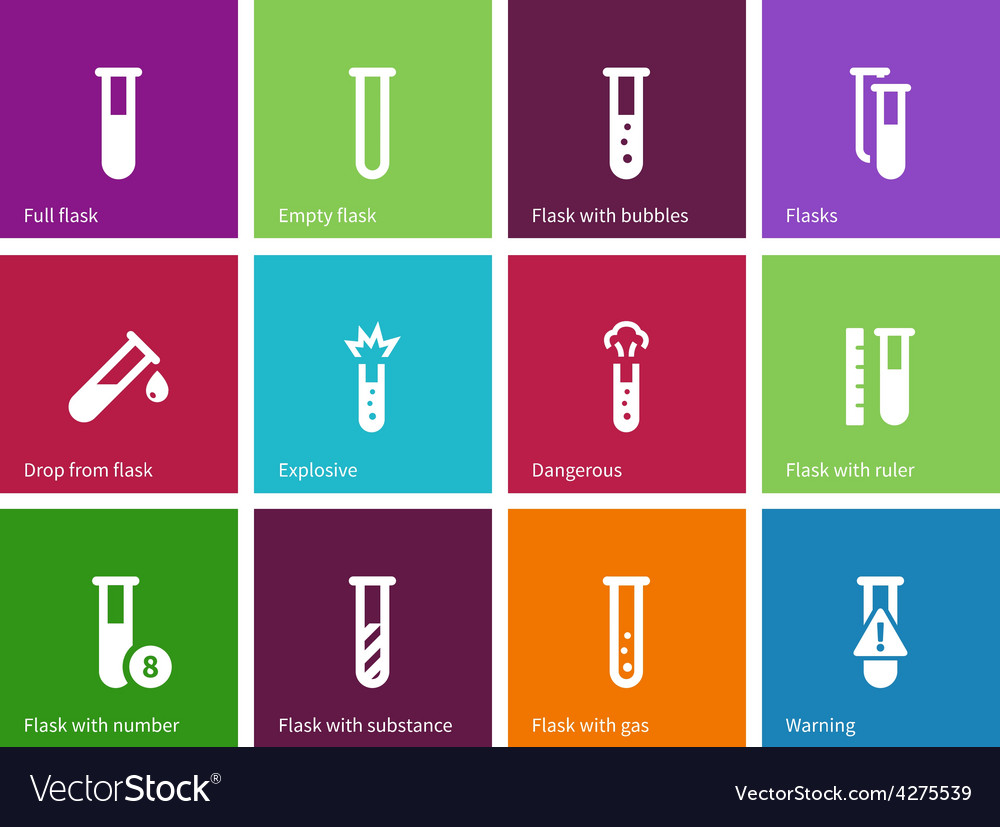 Tube icons on color background