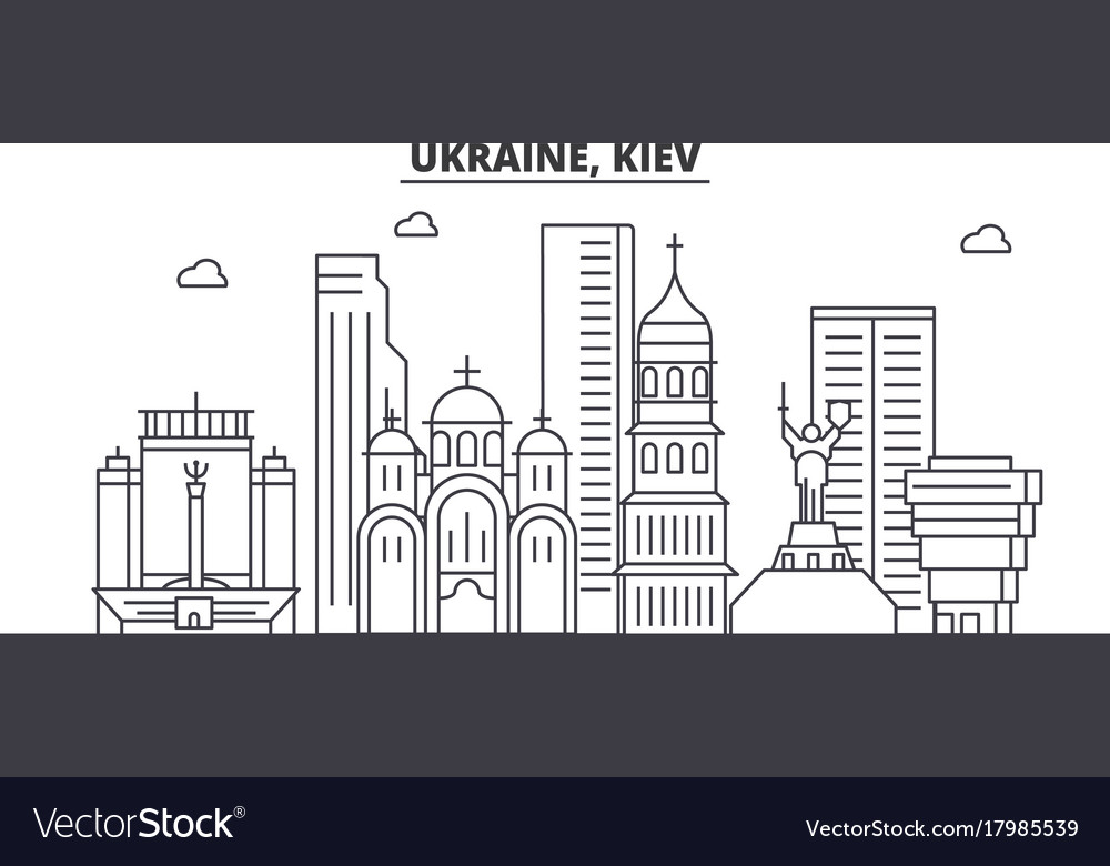 Ukraine kiev architecture line skyline