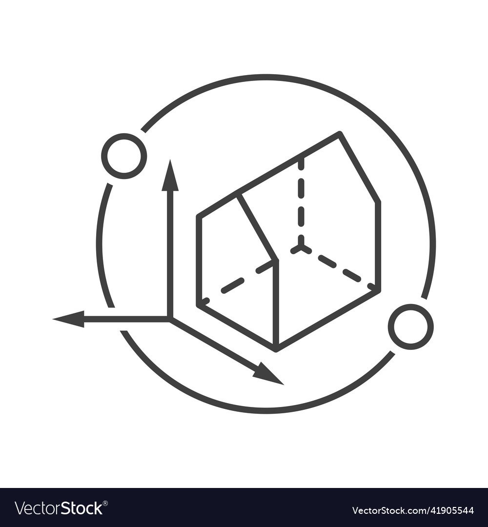 3d modeling icon a simple line drawing vector image 3d modeling icon a simple line drawing