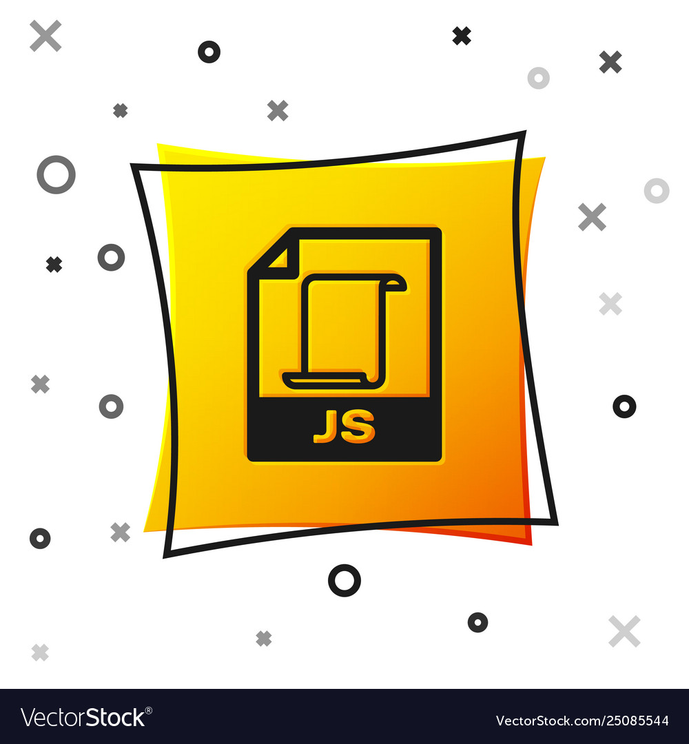 Black js file document icon download button vector image Black js file document icon download button