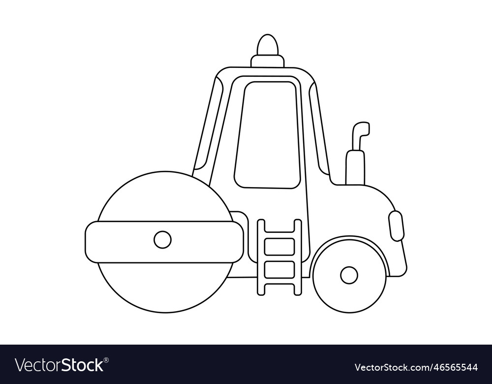 Construction road roller icon outline