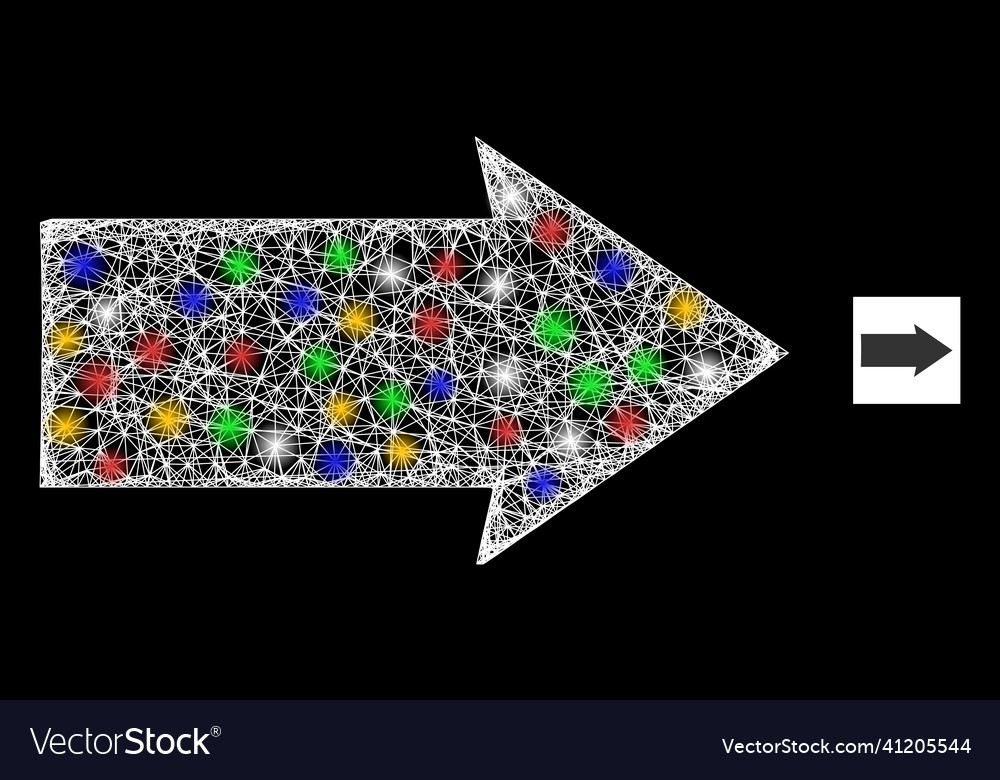 Crossed web mesh right direction icon with multi vector image Crossed web mesh right direction icon with multi