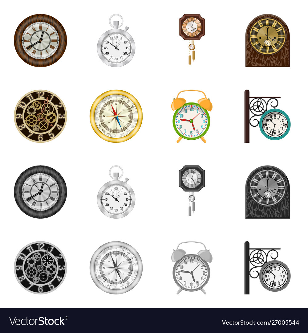 Design clock and time symbol set