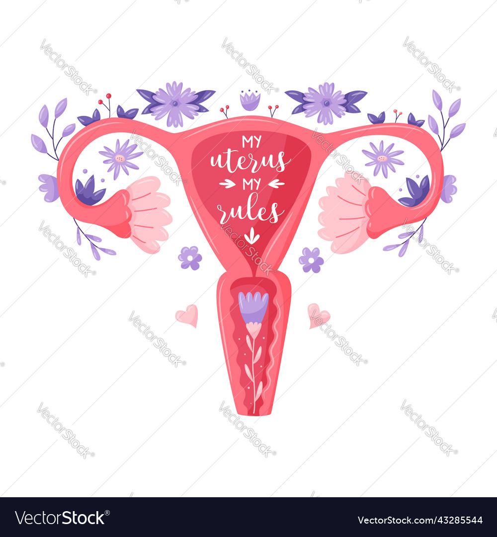 Feminist lettering quote my uterus rules