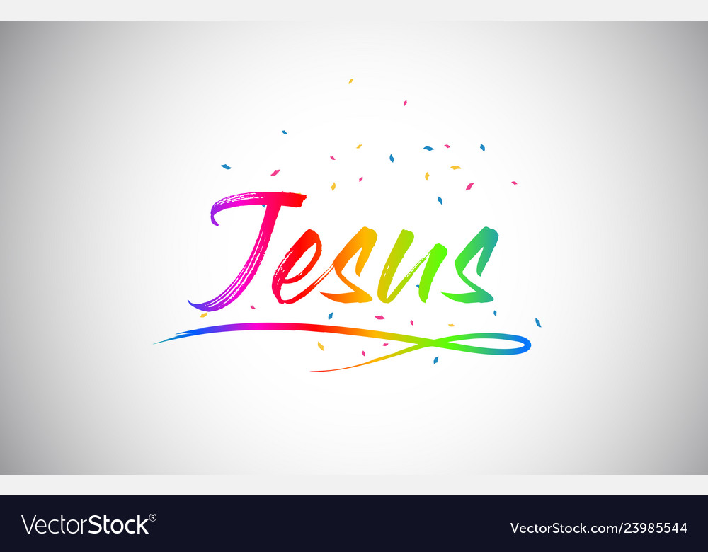 Jesus creative word text with handwritten