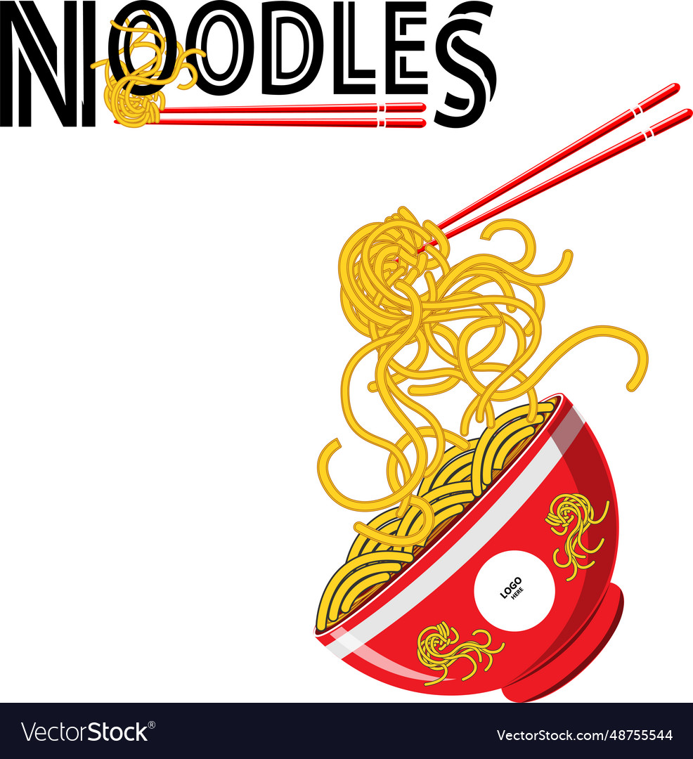 Logo templatecharacterbowl noodles Royalty Free Vector Image