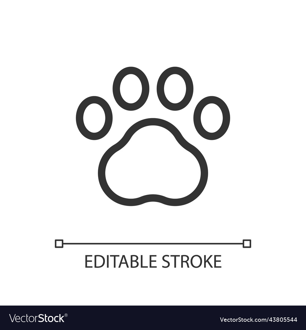 Pet paw pixel perfect linear ui icon