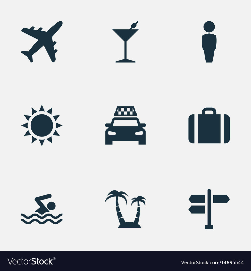 Set of simple seaside icons